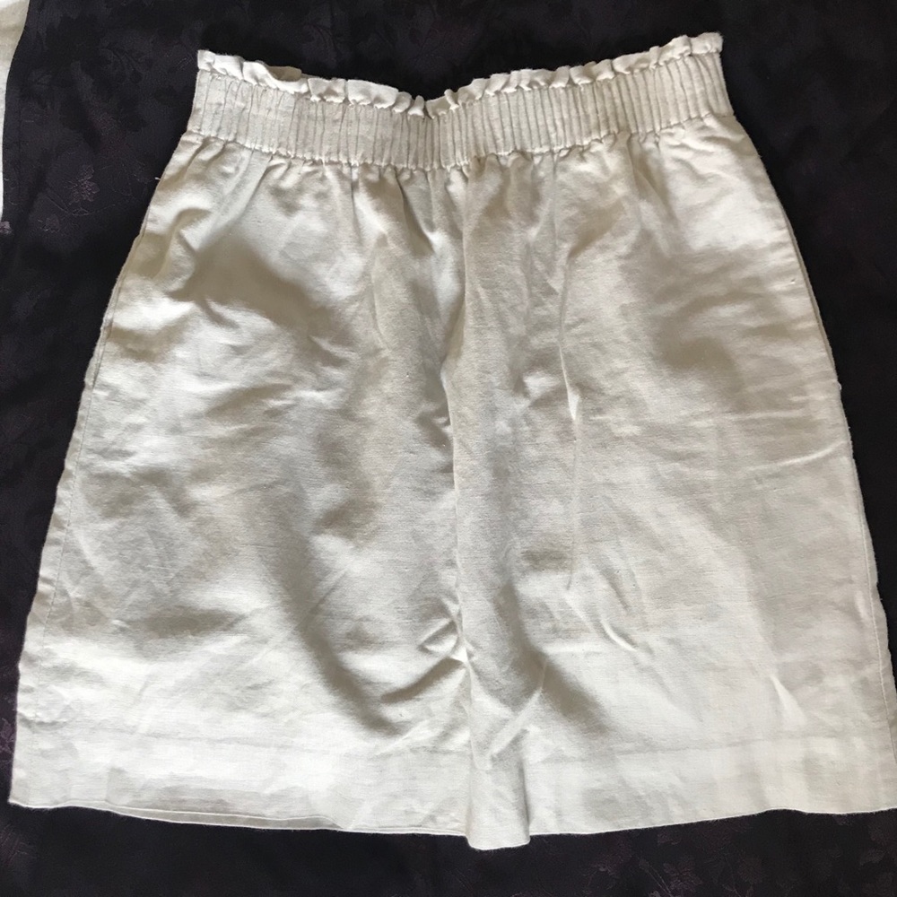 Simple Beige Linen Miniskirt J Crew size 2 xs
